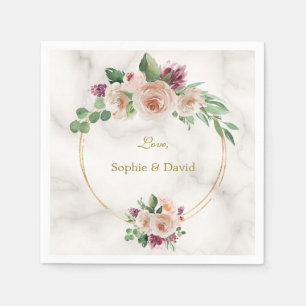 Charm Blush Champagne Blume Gold Wedding Serviette
