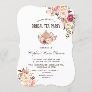 Charm Blush Pink Brautparty Tee Party Einladung