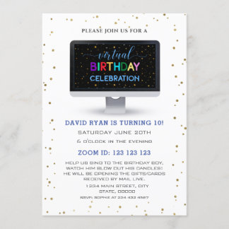 Charm Boy Colorful Virtual Geburtstagsfeier Einladung