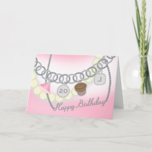 Charm Bracelet & Pearls Schmuck Geburtstagkarte Karte