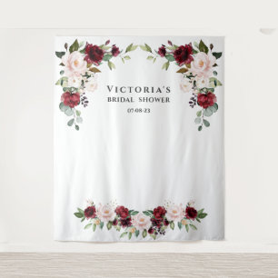 Charm Burgundy Blume Brautparty Foto Prop Wandteppich
