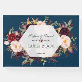 Charm Burgundy Blush Floral Géométrique Livre d'hô