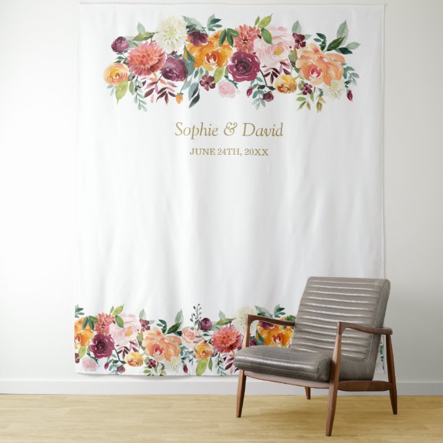 Charm Burgundy Blush Foto Stand Hintergrund Wandteppich (Beispiel)