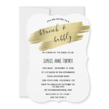 Charm Calligraphy Gold Stroke Brunch & Bubbly