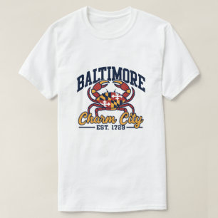 Charm City Baltimore Maryland Krabben-Flag-Design T-Shirt