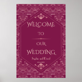 Charm Cooper Great Gatsby Wedding Willkommenszeich Poster
