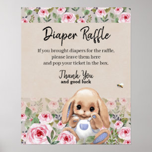 Charm Diaper Raffle Sign Baby Duster Poster