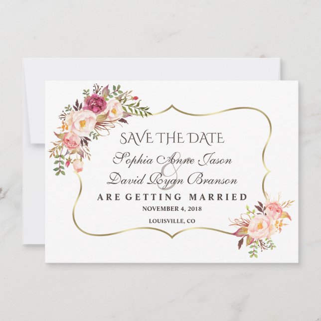 Charm Gold Blink Pink Save the Date (Vorderseite)