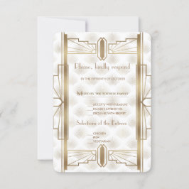 Charm Gold Great Gatsby Art Déco 20s Mariage RSVP