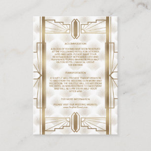 Charm Gold Great Gatsby Art Deco Hochzeit Details Begleitkarte