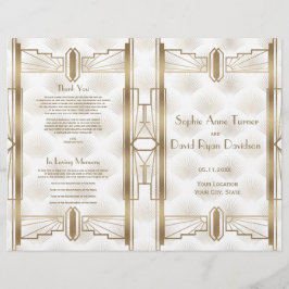 Charm Gold Great Gatsby Art Déco Programme de mari