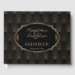 Charm Great Gatsby 20s Art Déco Hochzeit Gästebuch