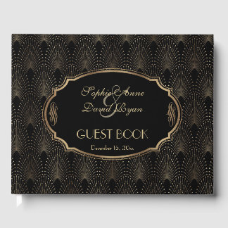 Charm Great Gatsby 20s Art Déco Hochzeit Gästebuch