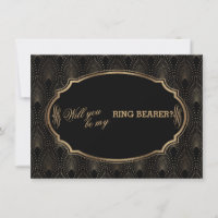 Charm Great Gatsby Art Déco Wedding Ring Träger