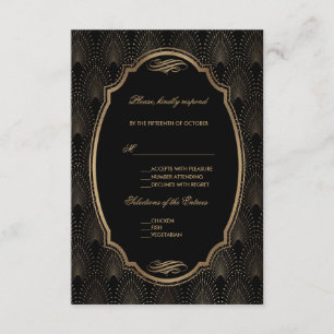 Charm Great Gatsby Vintag Art Deco Wedding RSVP