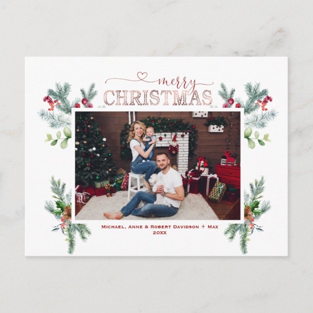 Charm Holidays Family Foto Gold Frohe Weihnachten (Vorderseite)