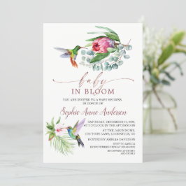 Charm Hummingbird Tropical Blume Baby in Bloom Einladung