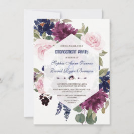 Charm Lavendel Lila florale Engagement Party Einladung