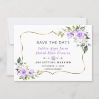 Charm Lavender Blume Gold Frame Wedding