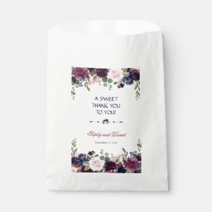 Charm Lavender Navy Blue Floral Bloom DANKE Geschenktütchen
