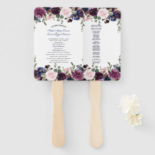 Charm Lavender Navy Blue Floral Bloom Programm Fächer
