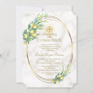 Charm Lemon Branches Marble Gold Heilige Kommune Einladung