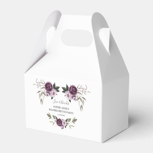 Charm Lila Pink Floral Gold Junggeselinnen-Abschie Geschenkschachtel (Vorderseite)
