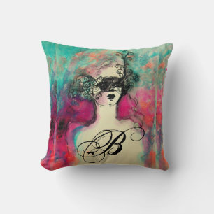 CHARM MONOGRAM Lady mit Maske Kissen