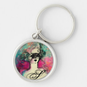 CHARM MONOGRAM / Mysteriöse Schönheit mit Maske Schlüsselanhänger