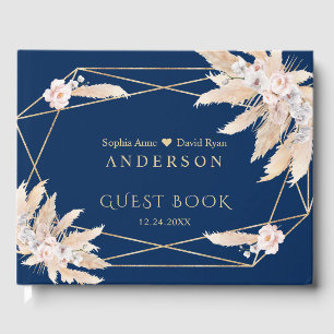 Charm Pampas Grass Weiße Orchideen Blume Hochzeit Gästebuch