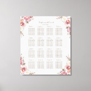 Charm Peach Peonies Pink Seekarte Leinwanddruck