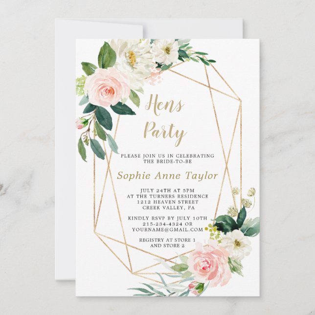 Charm Pink Rose Gold Bachelorette Wochenende Einladung (Vorderseite)