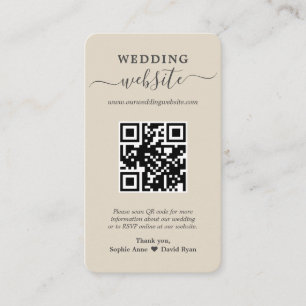 Charm QR Code Foto Wedding Website Enclosure Card Visitenkarte