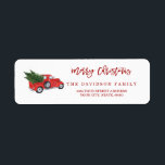 Charm Red Christmas Truck Brushed Script<br><div class="desc">Charm Red Christmas Truck Brushed Skript mit modernen "Frohe Weihnachten" gebürstete Skript,  rote Weihnachtswagen mit Weihnachtsbäumen. Verwenden Sie das Tool Personalisieren,  um Ihre Informationen hinzuzufügen.</div>