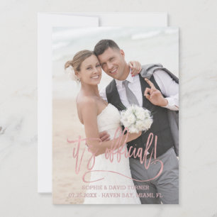 Charm Rose Gold Kalligraphie Es ist offiziell Hoch Ankündigung