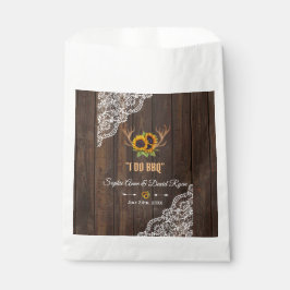 Charm Rustic Sonnenblumen Antlers Wood Lace I DO G Geschenktütchen