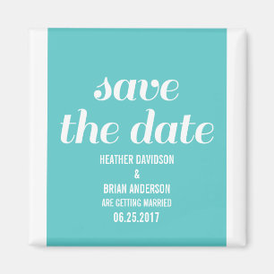 Charm Save the Date Magnet, Türkis Magnet