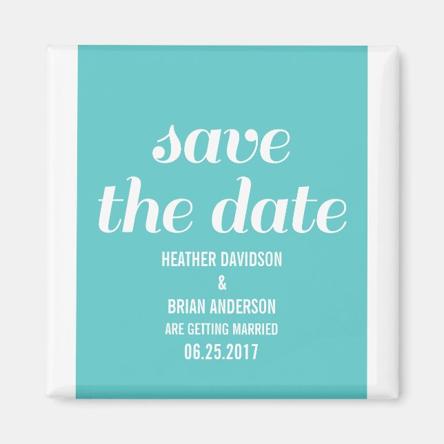Charm Save the Date Magnet, Türkis Magnet (Vorne)