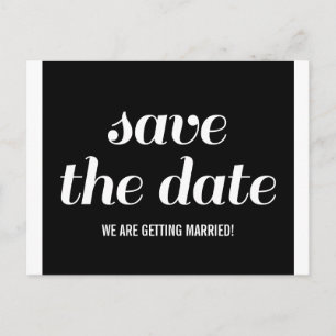 Charm Save the Date Postkarte, schwarz Ankündigungspostkarte