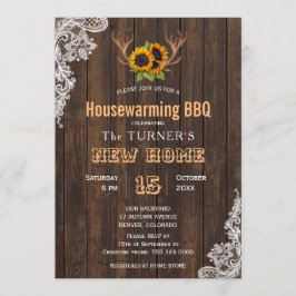 Charm Sonnenblumen String Lights Housewarming Part Einladung