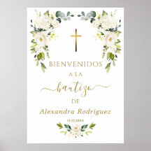 Charm White Blume Willkommen Spanisches Taufzeiche