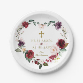 Charm White Cream Blume ist er Gold Oster Rised Pappteller