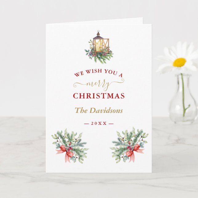 Charm Wir wünschen Ihnen einen frohen Weihnachtskr Karte (Kleine Pflanze)