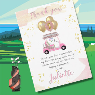 Charmant Carte de remerciements de golf Pink Glam