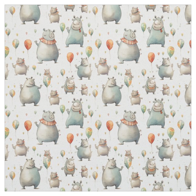 Charmant Chunky: Whimsy Hippo Stoff (Muster)