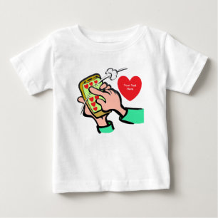 Charmant Coeurs Téléphone Swipe T-shirt