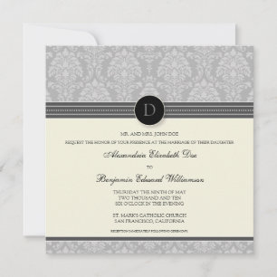 Charmant Damask Carré Faire-part de mariage : arge