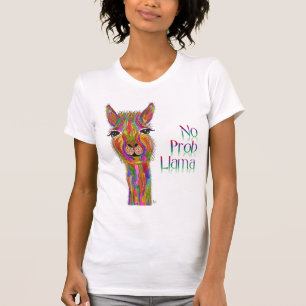 Charmant et coloré Pas de Prob T-shirt Llama