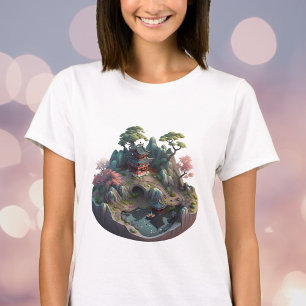 Charmant Imaginaire chinois 3D paysage Tshirt