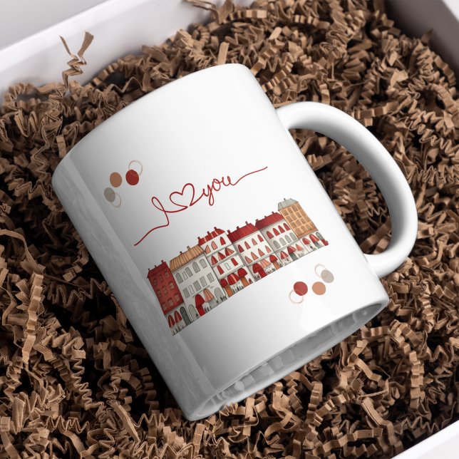 Charmant "Je t'aime" Ville Illustration Mug (Créateur téléchargé)